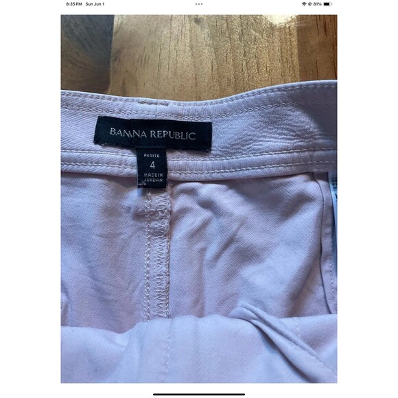 Banana Republic Womans 4P Slim Refined Stretch Cropped Cargo Pant Light Pink - Picture 5 of 9